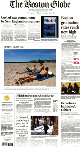 Cover of The Boston Globe