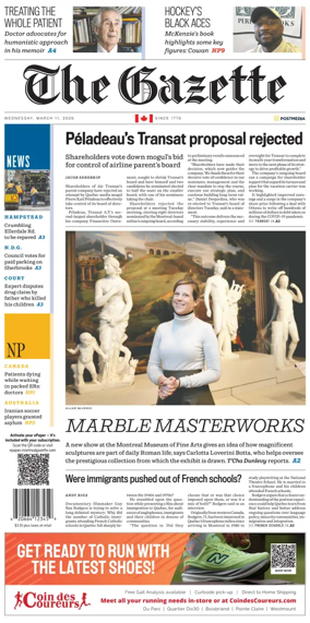 Cover of Montreal Gazette