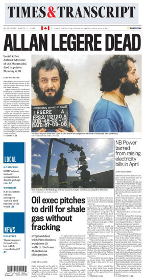 Cover of Times & Transcript