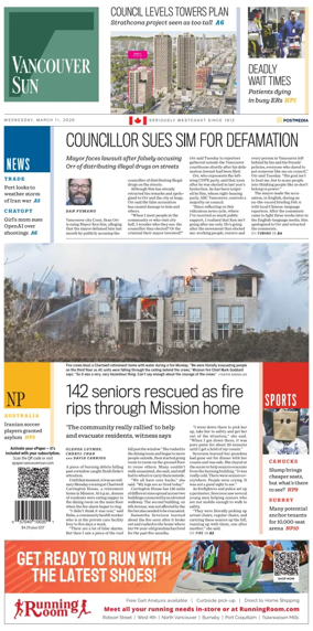 Cover of Vancouver Sun