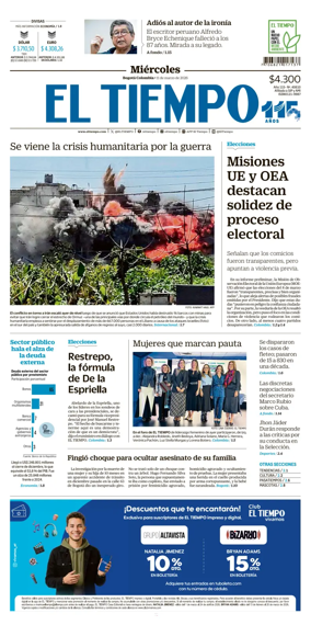 Cover of El Tiempo (Bogota)