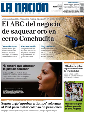 Cover of La Nacion (Costa Rica)
