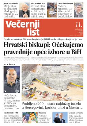 Cover of Vecernji list BiH