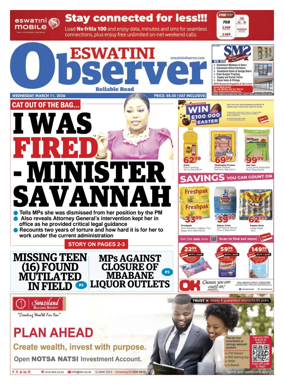 Cover of Eswatini Observer