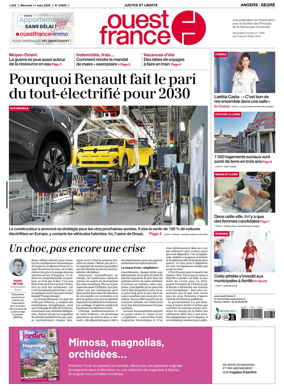 Cover of Ouest France (Angers / Segre)