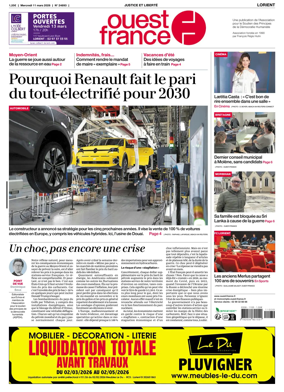 Cover of Ouest France (Lorient)