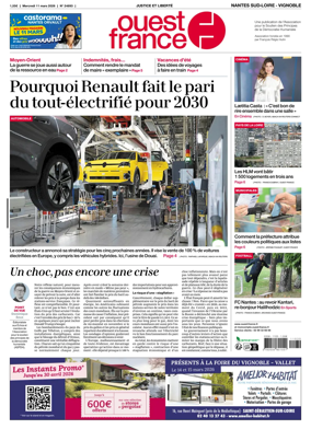 Cover of Ouest France (Nantes / Sud-Loire / Vignoble)