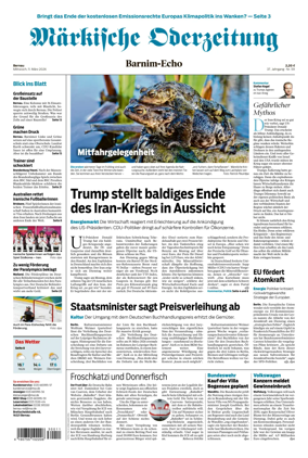 Cover of Markische Oderzeitung Bernau