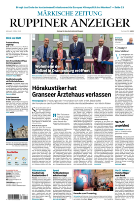 Cover of Ruppiner Anzeiger