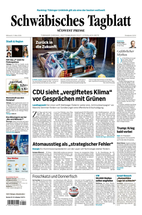 Cover of Schwabisches Tagblatt - Tubinger Chronik