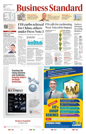 Cover of Business Standard