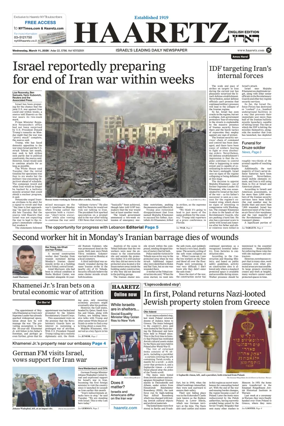 Cover of Haaretz english edition