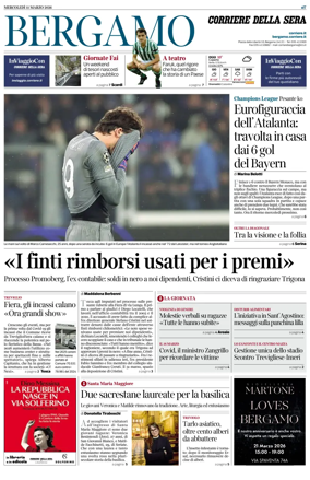 Cover of Corriere della Sera (Bergamo)