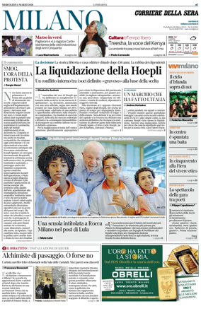 Cover of Corriere della Sera (Milano)