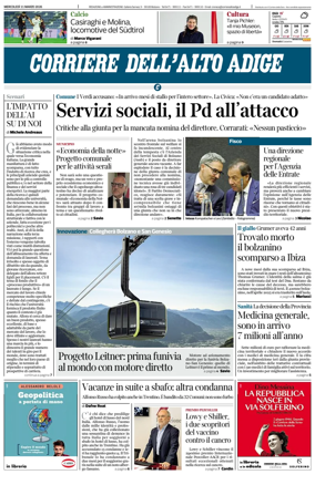 Cover of Corriere dell'Alto Adige