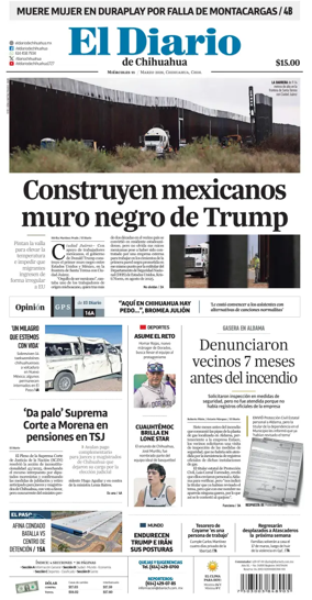 Cover of El Diario de Chihuahua