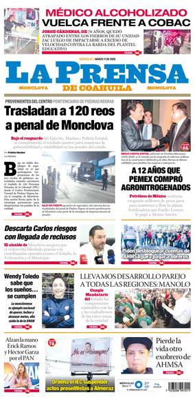 Cover of La Prensa de Coahuila