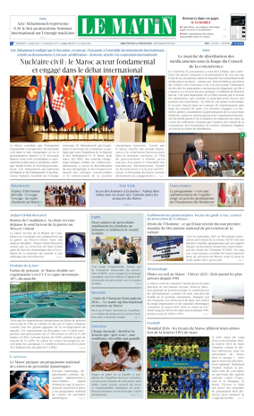 Cover of Le Matin (Morocco)