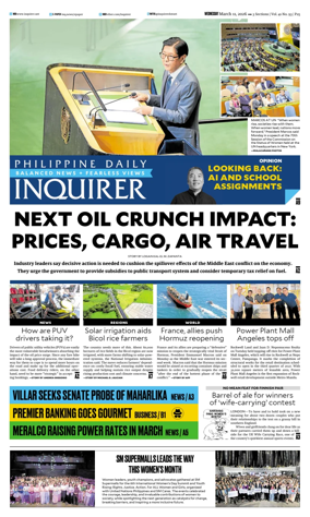 Cover of Philippine Daily Inquirer