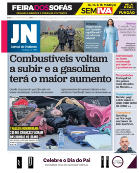 Cover of Jornal de Noticias