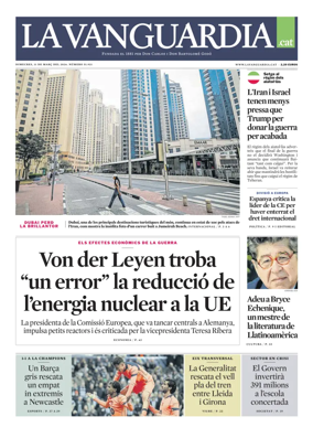 Cover of La Vanguardia (Catala)