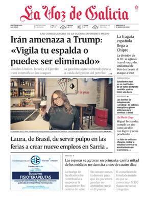 Cover of La Voz de Galicia (Lugo)