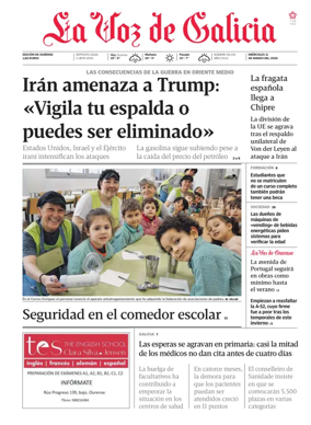 Cover of La Voz de Galicia (Ourense)