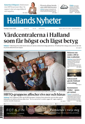 Cover of Hallands Nyheter