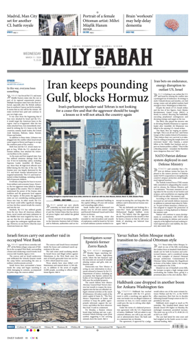 Cover of Daily Sabah (Turkey)