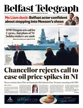 Cover of Belfast Telegraph