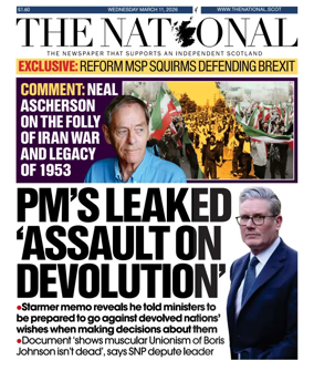 Cover of The National (Scotland)