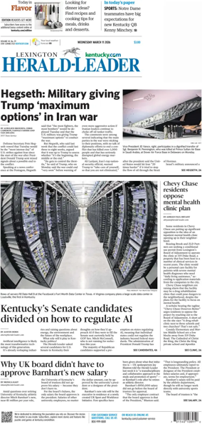 Cover of Lexington Herald-Leader