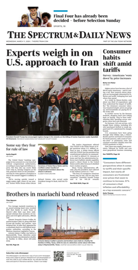 Cover of The Spectrum & Daily News