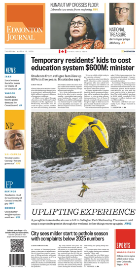 Cover of Edmonton Journal