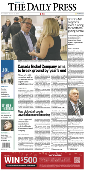 Cover of The Daily Press (Timmins)