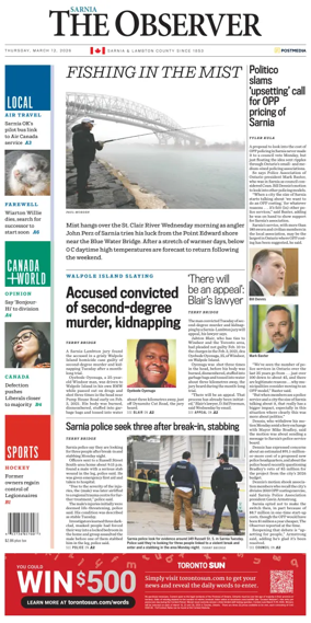 Cover of The Observer (Sarnia)