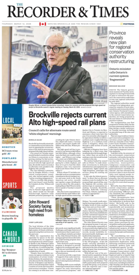 Cover of The Recorder & Times (Brockville)