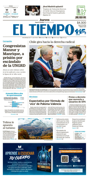 Cover of El Tiempo (Bogota)