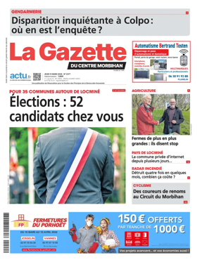 Cover of La Gazette du Centre Morbihan