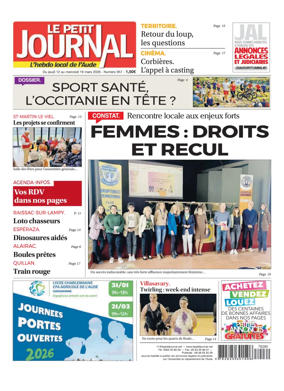 Cover of Le Petit Journal - L'hebdo local de l'Aude