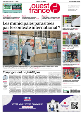 Cover of Ouest-France (Fougeres Vitre)