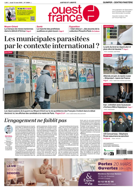 Cover of Ouest-France (Quimper Centre-Finistere)