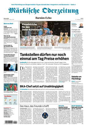 Cover of Markische Oderzeitung Eberswalde