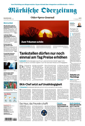 Cover of Markische Oderzeitung Eisenhuttenstadt