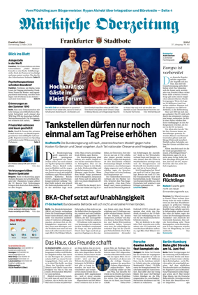 Cover of Markische Oderzeitung Frankfurt (Oder)