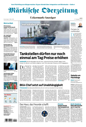 Cover of Markische Oderzeitung Uckermarkanzeiger