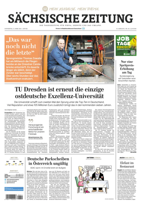 Cover of Sachsische Zeitung (Pirna Sebnitz)