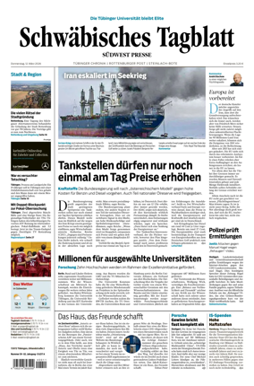 Cover of Schwabisches Tagblatt - Tubinger Chronik