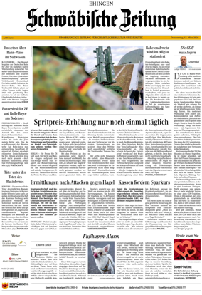 Cover of Schwabische Zeitung (Ehingen)