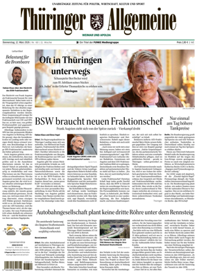 Cover of Thuringer Allgemeine (Weimar)